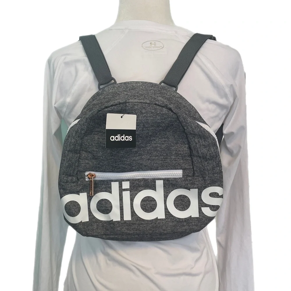 NWT Adidas Linear Mini Backpack grey/white
